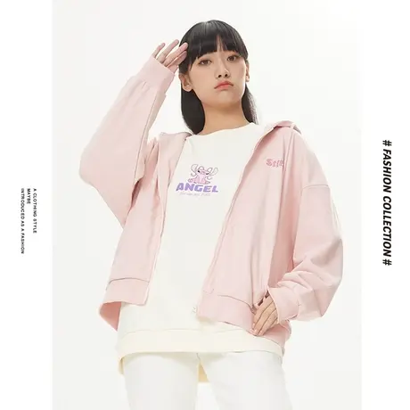 [商场同款]唐狮冬季外套女IP史迪奇抱心后背大图时尚少女青春图片
