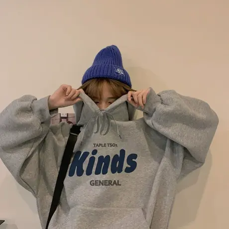 加绒连帽卫衣女秋季2024新款爆款宽松设计感小众高级感超好看外套商品大图