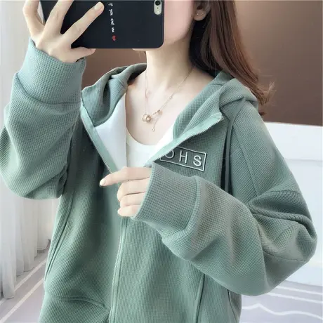 卫衣女春秋季韩版宽松bf慵懒风ins早秋设计感小众薄款开衫外套潮图片