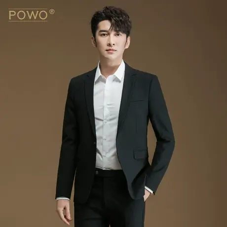 单西装男士商务休闲韩版修身职业正装免烫西服新郎伴郎结婚礼服图片