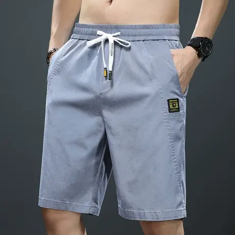 夏季薄款高端五分中裤子男士天丝牛仔休闲短裤宽松外穿夏天大裤衩商品大图