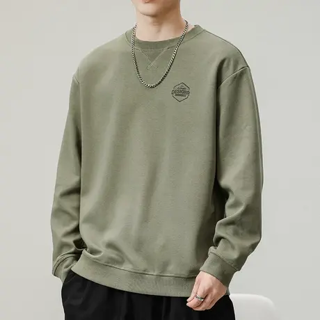 春天2024新款套头印花长袖上衣服春秋款男士潮牌圆领卫衣春季男装商品大图