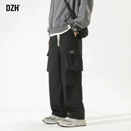 男士直筒裤美式机能工装裤男秋季潮牌黑色裤子男裤宽松伐木裤长裤商品大图