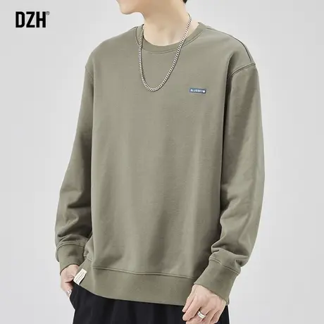 男士美式重磅卫衣男圆领秋季潮牌长袖上衣男款2024新款打底衫衣服商品大图