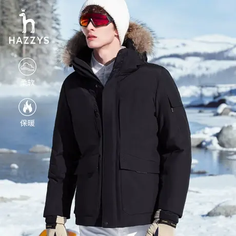 【甄选专享】Hazzys哈吉斯冬季新款男士保暖羽绒服工装风鸭绒外套图片