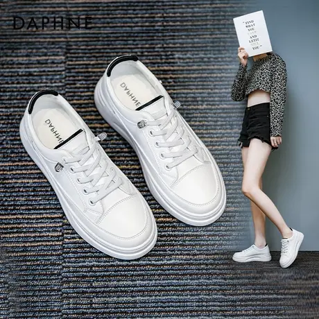 达芙妮奥特莱斯折扣官网小白鞋女鞋2022春季新款百搭厚底帆布鞋女商品大图