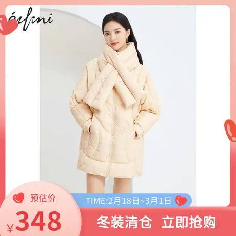 伊芙丽羽绒服女秋冬商场同款新品保暖面包服中长款外套1BA380422商品大图
