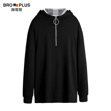 胖哥哥大码卫衣男套头加肥加大胖子200斤春秋款宽松男士连帽外套商品大图