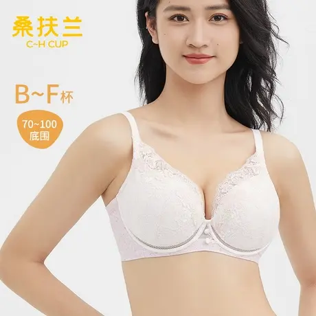 桑扶兰长三角大胸显小文胸带钢圈夹棉高侧比提托收副乳女士内衣图片