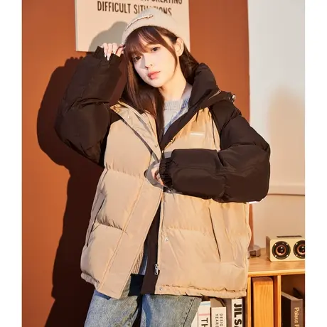唐狮羽绒服女款冬季新款小个子连帽短款面包服爆款加厚外套潮1.10商品大图