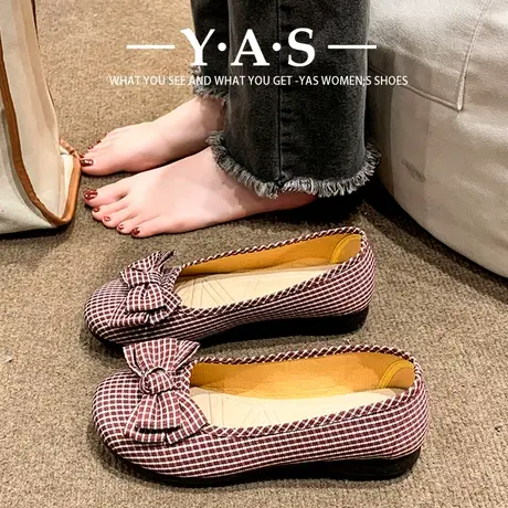 老北京布鞋女款2024软底蝴蝶结平跟透气妈妈鞋子平底舒适工作单鞋商品大图