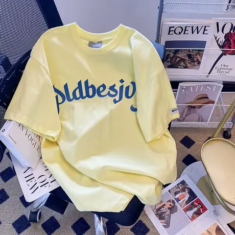 纯棉重磅短袖t恤女夏季2023新款设计感小众宽松洋气减龄上衣百搭商品大图