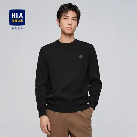 【加绒加厚】HLA/海澜之家智慧绒针织衫23秋冬新圆领远红外毛衣男商品大图