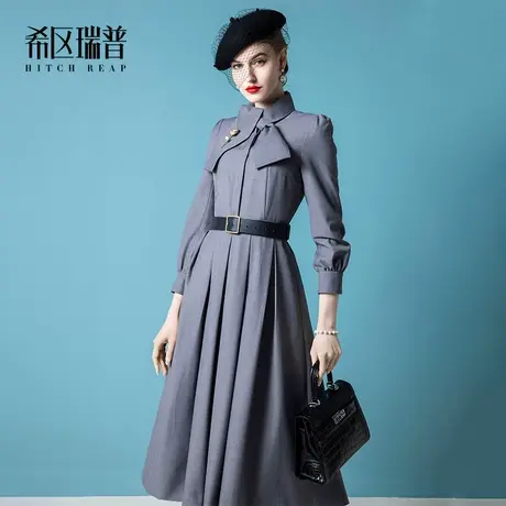 希区瑞普高端名媛法式连衣裙2023年流行裙子秋冬季新款气质长裙女图片