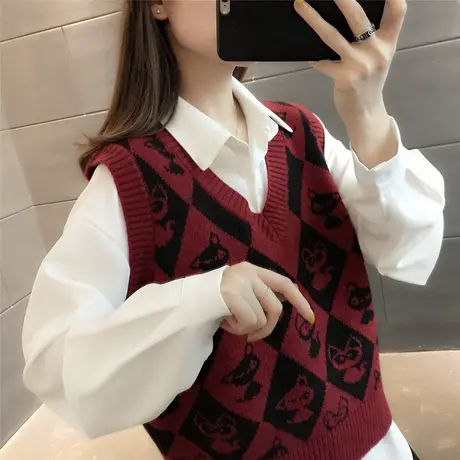 马甲女春秋季外穿2023年新款针织背心女士外搭毛衣内搭时尚韩版潮商品大图