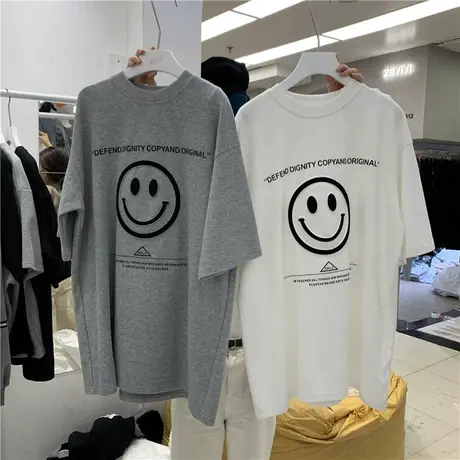 中长款短袖t恤女夏装2021新款宽松韩版半袖设计感小众上衣服ins潮商品大图