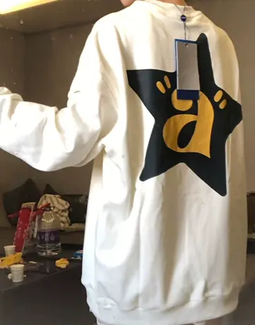 圆领落肩卫衣女oversize小众潮牌美式复古春秋季宽松港风chic上衣商品大图