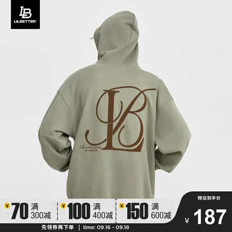 LiLbetter连帽卫衣男美式潮牌帽衫宽松长袖上衣复古男装连帽外套商品大图