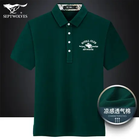 七匹狼狼族生活纯棉翻领短袖T恤男士夏季时尚休闲商务半袖Polo衫商品大图