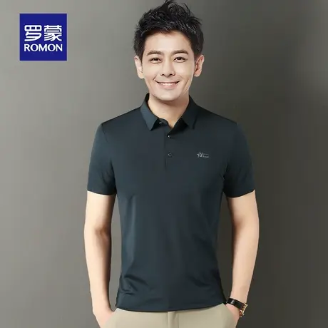 罗蒙男士冰丝短袖Polo衫夏季薄款商务休闲带翻领T恤中青年上衣服图片