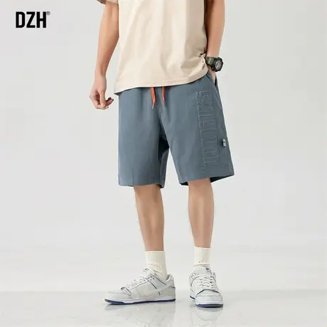 男士字母钢印休闲短裤男直筒宽松裤子2023新款美式高街运动五分裤商品大图