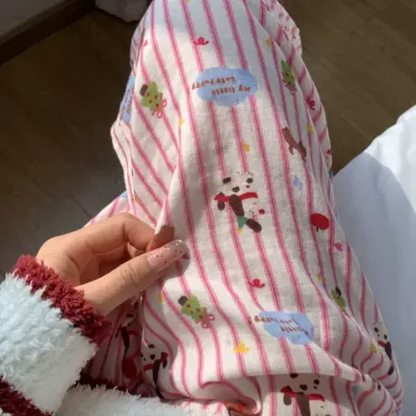新品！！A类全棉双层纱睡裤！可爱卡通少女家居裤可外穿！很软～商品大图