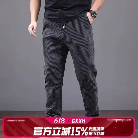 GxxH大码男装黑色休闲裤男士春夏潮牌2025新款直筒宽松百搭牛仔裤图片