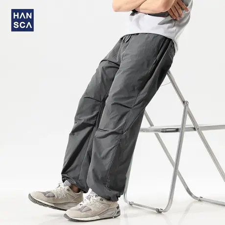 hansca户外防风直筒工装裤男款夏季薄款2025新款伞兵压褶休闲长裤商品大图