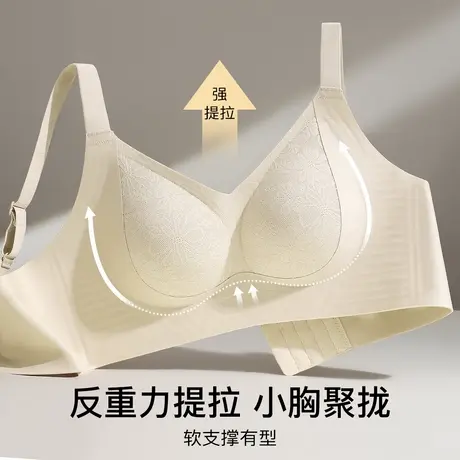 梦芭蒂小胸聚拢显大内衣女无钢圈收副乳防下垂舒适透气文胸罩夏季图片