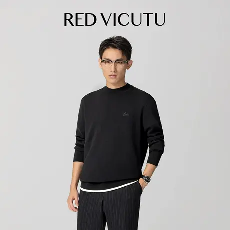 VICUTU威可多男针织衫羊毛混纺亲肤舒暖时尚商务通勤休闲百搭毛衣图片