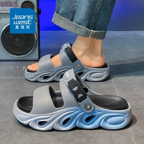 真维斯凉鞋男款2025新款夏季外穿防滑防臭踩屎感户外两用沙滩拖鞋商品大图