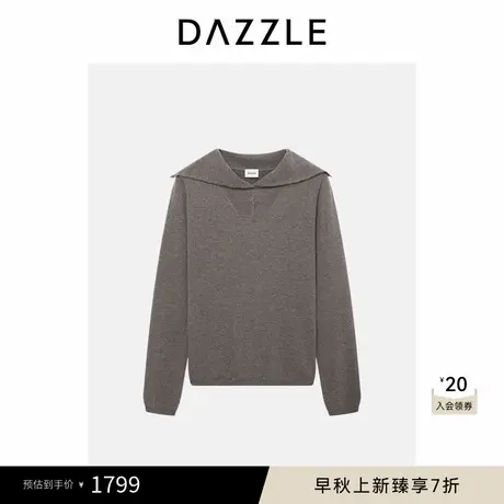DAZZLE 地素毛衣冬季深卡其色羊毛羊绒混纺套头小上衣针织衫图片