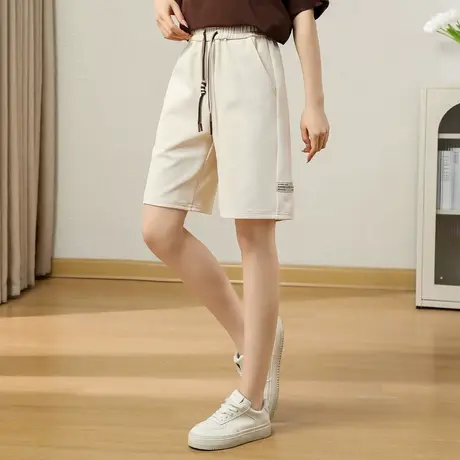 NWJ夏休闲短裤宽松百搭阔腿裤青年舒适运动中裤潮流女显瘦五分裤商品大图