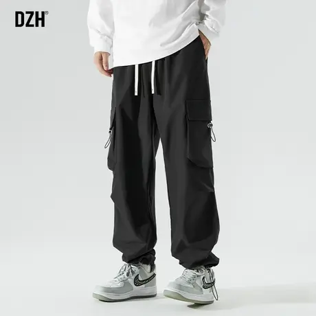 男生机能工装裤男束脚宽松休闲裤子美式高街2023新款长裤百搭男裤图片