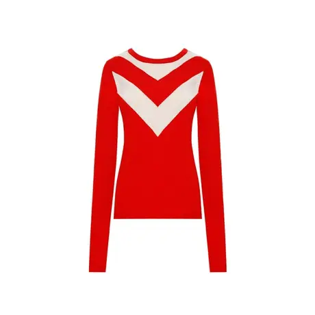 DPLAY德帕拉秋款圆领拼色针织上衣文艺打底毛衣商品大图