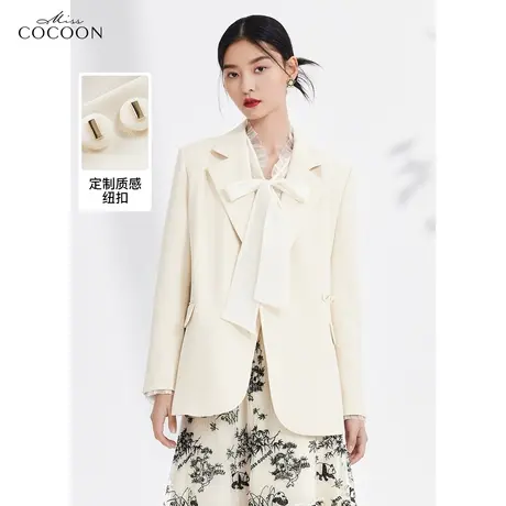 竹意熊趣|MISSCOCOON垂感西装外套女2023新款春装休闲小个子上衣图片