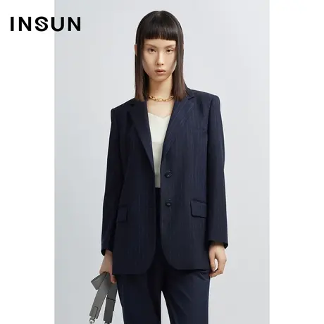 INSUN恩裳秋季细竖条纹西装外套图片