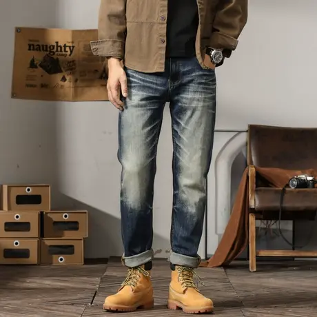 Modi Nick/摩帝尼克时尚潮流男士牛仔裤直筒修身休闲裤子宽松牛仔图片