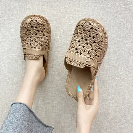 洞洞鞋女外穿时尚包头半拖鞋ins潮网红凉拖鞋夏季沙滩鞋2024新款图片