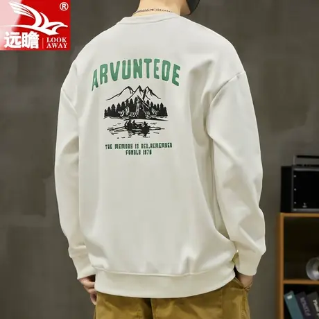 春秋季卫衣男圆领长袖T恤2023新款男士宽松休闲潮牌男装百搭上衣商品大图