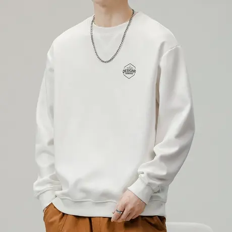 春季潮牌无帽重磅长袖上衣服春秋款男士痞帅印花圆领卫衣春天男装商品大图