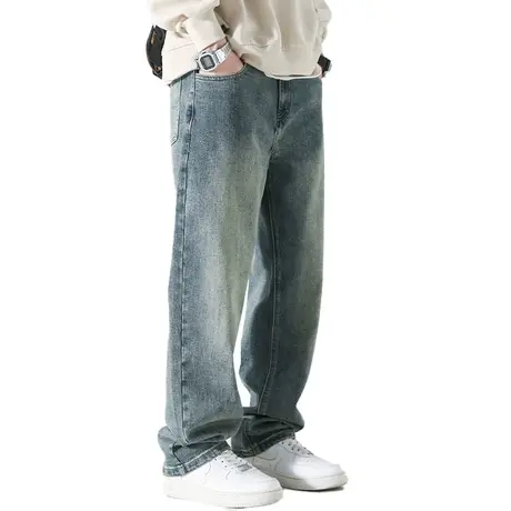 VIISHOW加厚美式牛仔裤男士秋冬季复古潮流百搭宽松显高直筒长裤商品大图