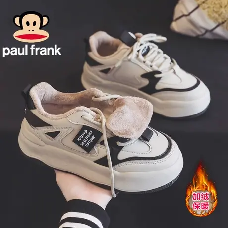 大嘴猴冬季加绒棉鞋女鞋小白鞋女款2023新款爆款面包鞋厚底板鞋子商品大图