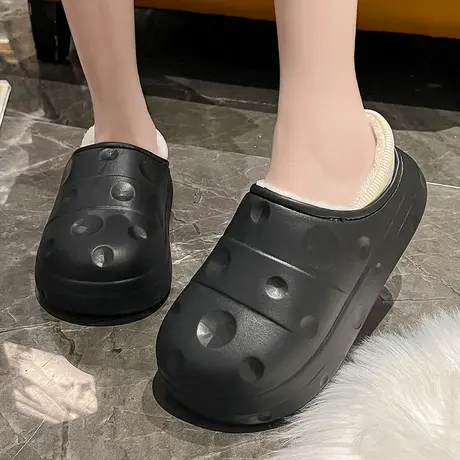 棉拖鞋女士包跟冬季冬季防水室内家居踩屎感月子鞋厚底保暖软底图片