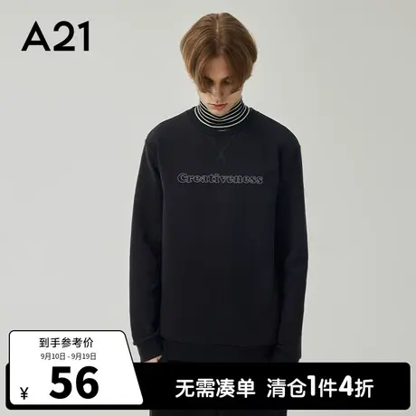 A21outlets男装圆领长袖卫衣秋款潮牌男士上衣休闲情侣装衣服ins图片