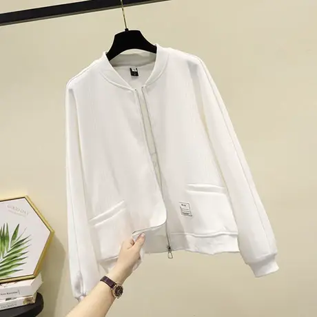 2023春秋季新款韩版休闲棒球服女外套学院风百搭宽松早春卫衣开衫图片