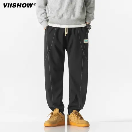 VIISHOW运动卫裤男士秋季日系潮牌痞帅高街宽松束脚裤休闲长裤子商品大图