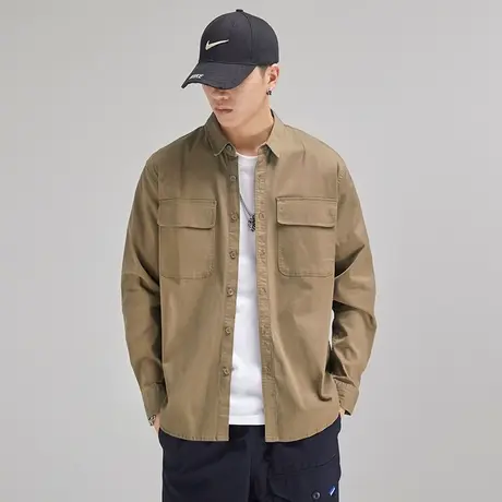 Modi Nick/摩帝尼克男士休闲百搭简约美式衬衫宽松潮牌秋季长袖图片