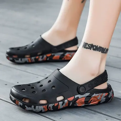 雨鞋男款时尚钓鱼水鞋厨房防滑厨师胶鞋户外溯溪涉水鞋洗车防水鞋商品大图