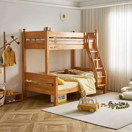 全友现代简约纯实木高低床全实木上下铺双层床子母床上下床DW7012图片